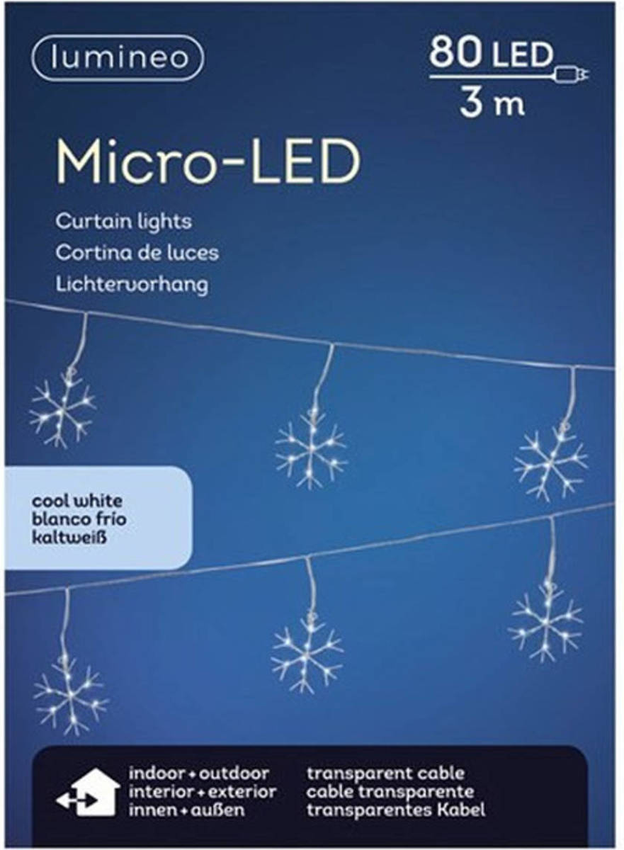 Lumineo Kerstverlichting Sneeuwvlok Led Lichtsnoer 300 Cm - Lichtsnoeren