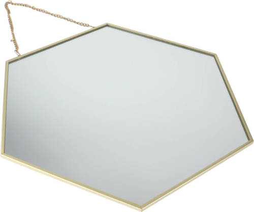 Orange85 - Spiegel Goud - Met Ophangketting - Wandspiegel - Goude Spiegel - Hexagon - Honingraat