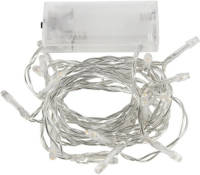 Bellatio Decorations Micro 20 Lamp Led Kerstverlichting Transparant Op Batterijen - Lichtsnoeren
