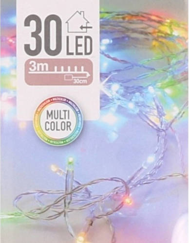 Bellatio Decorations Kerstverlichting Op Batterij Gekleurd 30 Lampjes - Lichtsnoeren