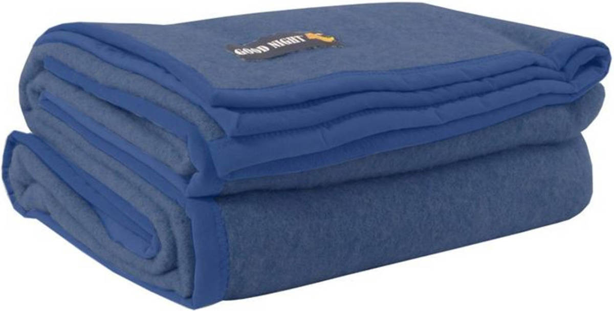 Good Night Gold Deken - 100% Wol - 180x240 Cm - Bleu