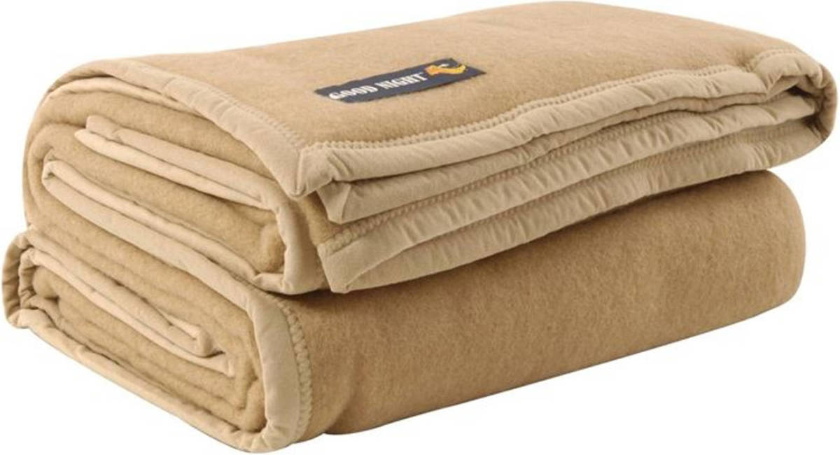 Good Night Gold Deken - 100% Wol - 220x240 Cm - Camel