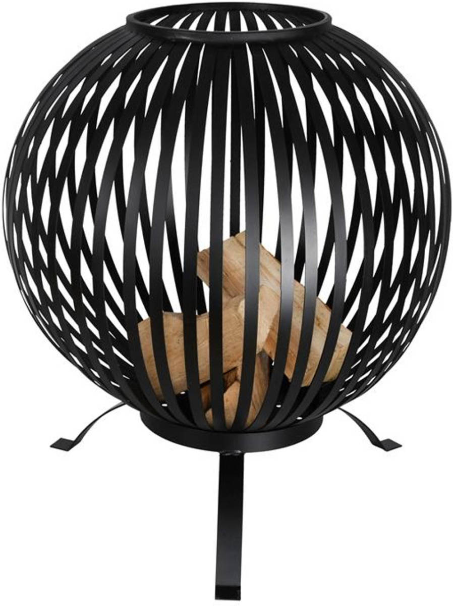 Esschert Design Esschert - Vuurbal Strepen Laser Cut Zwart