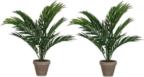Mica Decorations 2x Areca Palm Kunstplanten Groen 40 Cm In Pot - Kunstplanten