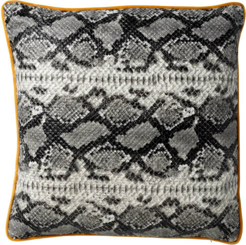 Dutch Decor Roan - Sierkussen Met Slangenpatroon Charcoal Grey 45x45 Cm