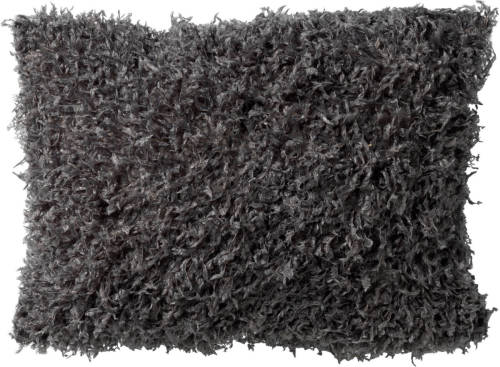 Dutch Decor Veera - Kussenhoes Met Imitatiebont Charcoal Grey 30x50 Cm