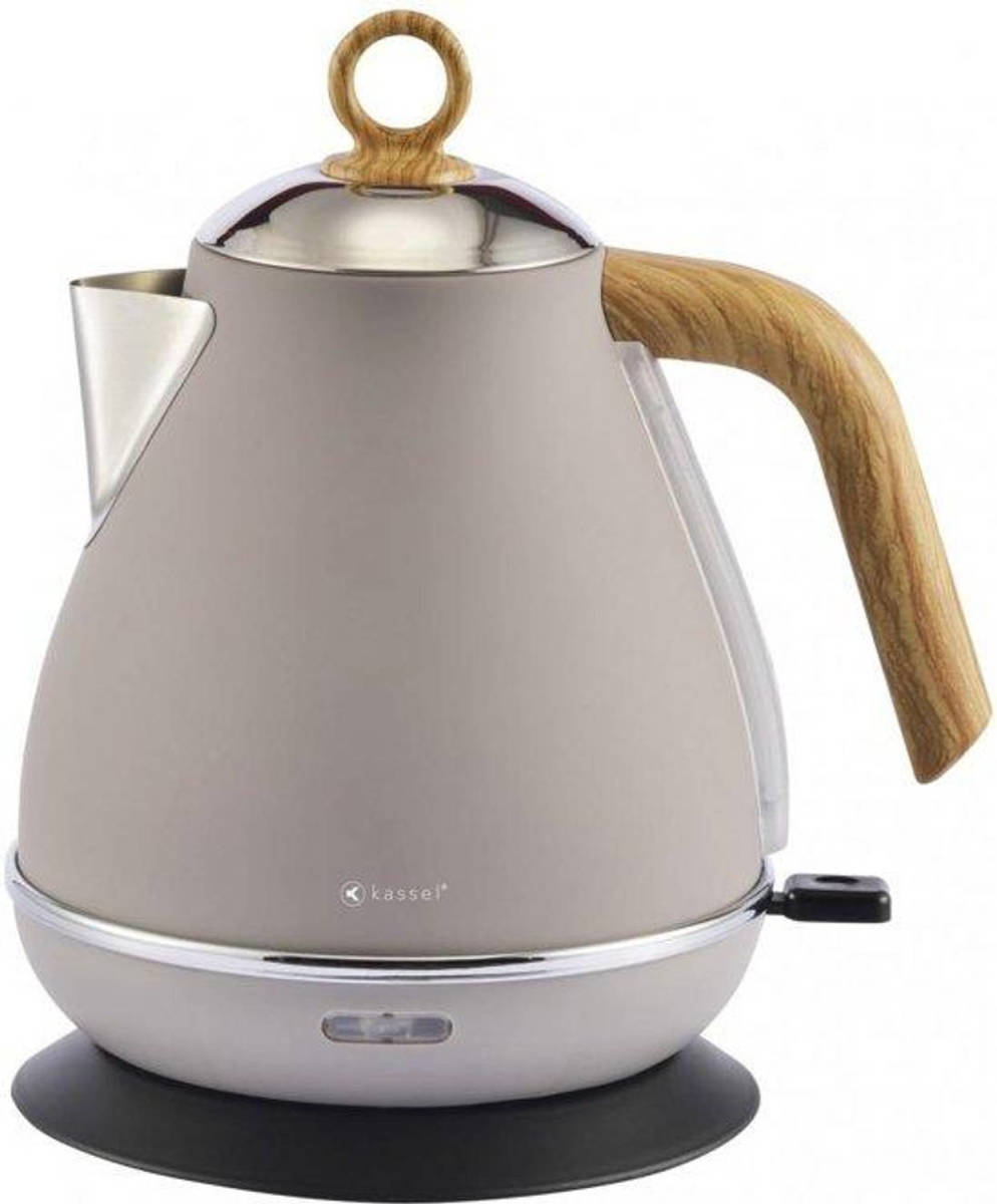 Kassel - Retro Waterkoker - 1,7l - Rvs - Grijs/beige
