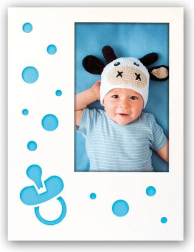 ZEP - Houten Baby Fotolijst Nicola Blauw Voor Foto Formaat 13x18 - Wp0157b