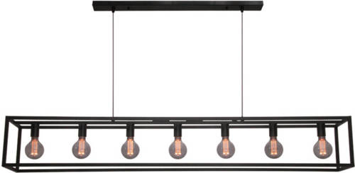 Freelight Hanglamp Esteso 7 Lichts L 168 Cm B 25 Cm Zwart