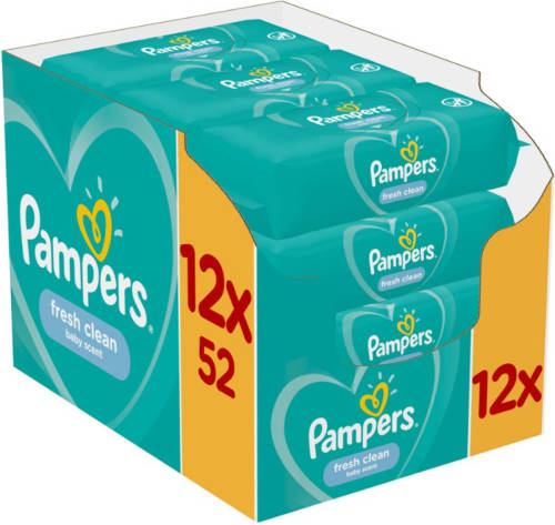 Pampers Fresh Clean Babydoekjes - 12 X 52 Pakken