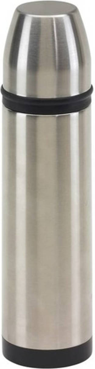 Bellatio Design Rvs Thermosfles/isoleerfles 500 Ml Zilver/zwart - Thermosflessen