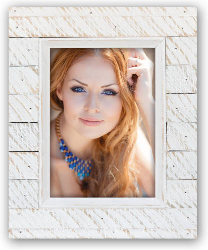 ZEP - Houten Driftwood Fotolijst Lena White Voor Foto Formaat 15x20 - Xn68w