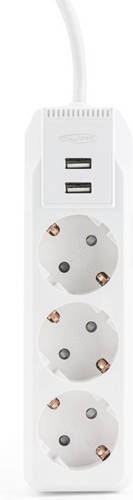 Caliber Stekkerblok 3 Aansluitingen - Met 2 X Usb - Wit (Hps2301u)