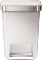 Afvalemmer Rectangular Met Liner Pocket Kunststof 45 Liter - Wit - Simplehuman