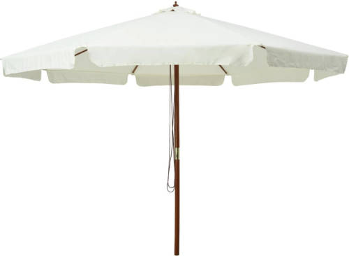 VidaXL Parasol Met Houten Paal 330 Cm Zandwit