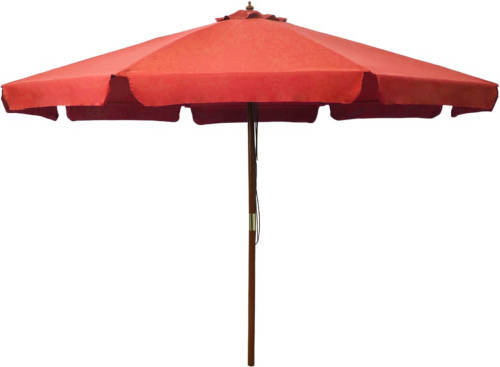 VidaXL Parasol Met Houten Paal 330 Cm Terracottakleurig