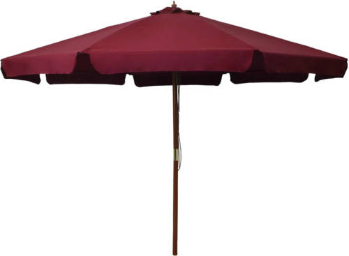 VidaXL Parasol Met Houten Paal 330 Cm Bordeauxrood