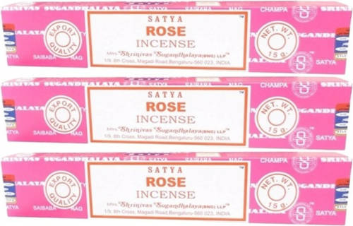 Hem 3x Nag Champa Wierook Rose 15 Gram - Wierookstokjes