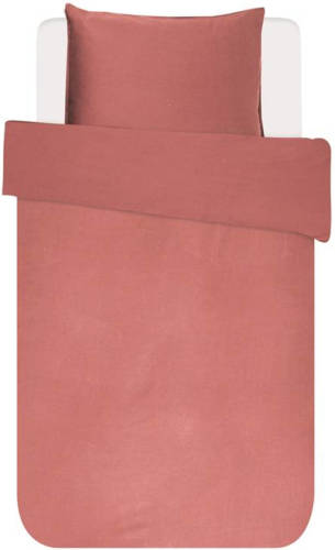 Essenza Minte Dekbedovertrek - 100% Katoen-satijn - 1-persoons (140x200/220 Cm + 1 Sloop) - 1 Stuk (60x70 Cm) - Roze