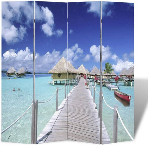 VidaXL Kamerscherm Inklapbaar Strand 160x170 Cm