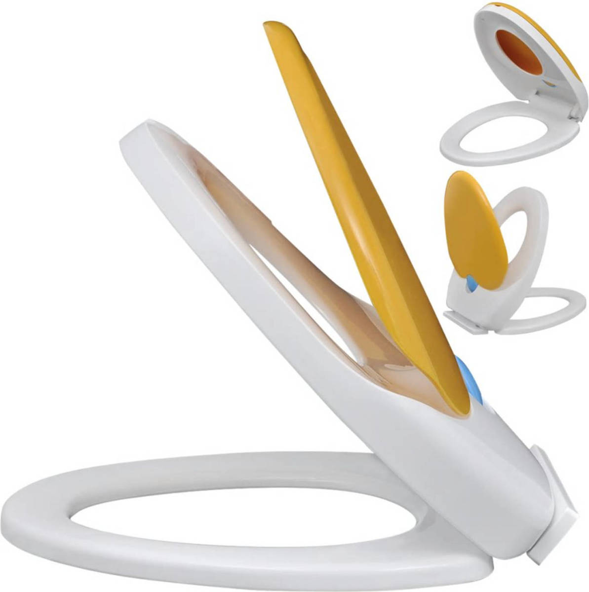 VidaXL Toiletbril Voor Volwassenen/kinderen Soft-close Wit En Geel