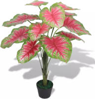 VidaXL Kunst Caladium Plant Met Pot 70 Cm Groen En Rood