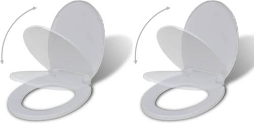 VidaXL Toiletbril Met Soft-closedeksel 2 St Kunststof Wit