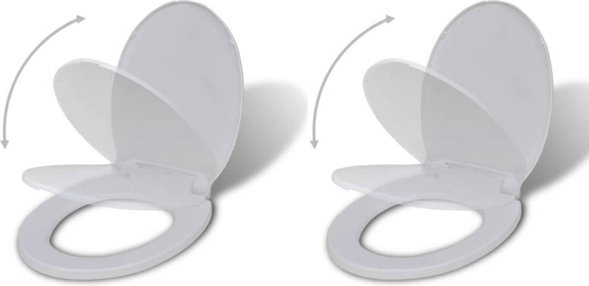 VidaXL Toiletbril Met Soft-closedeksel 2 St Kunststof Wit