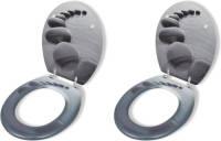 VidaXL Toiletbril Met Hard-closedeksel 2 St Mdf Stenen