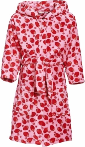 Playshoes Roze Badjas/ochtendjas Met Aardbeien Print Voor Kinderen. 134/140 (9-10 Jr) - Badjassen