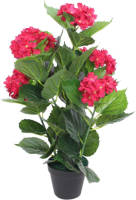 VidaXL Kunst Hortensia Plant Met Pot 60 Cm Rood