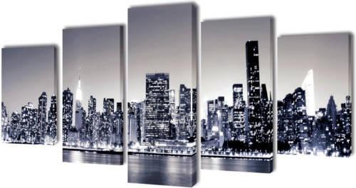 VidaXL Canvasdoeken Monochroom New York Skyline 200 X 100 Cm