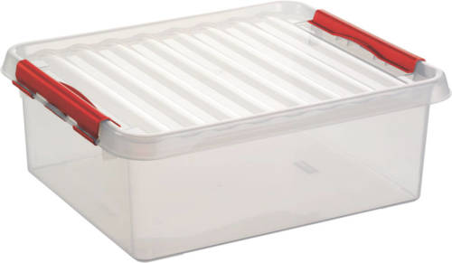 Sunware Q-line Opbergbox - 25l - Transp/rood