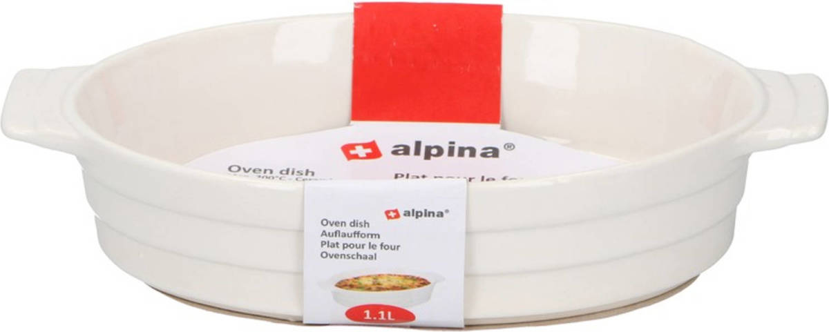 Alpina Ovale Ovenschaal Wit 24 Cm - Ovenschalen