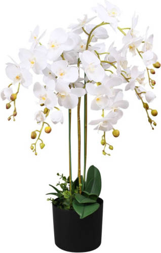 VidaXL Kunstplant Met Pot Orchidee 75 Cm Wit