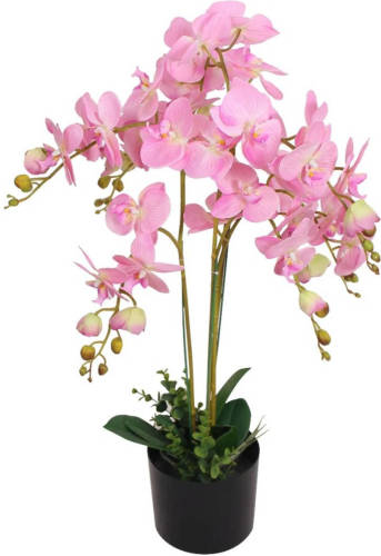 VidaXL Kunst Orchidee Plant Met Pot 75 Cm Roze