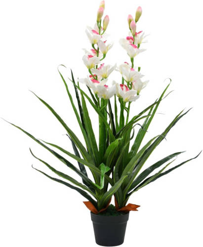 VidaXL Kunstplant Met Pot Cymbidium Orchidee 100 Cm Groen