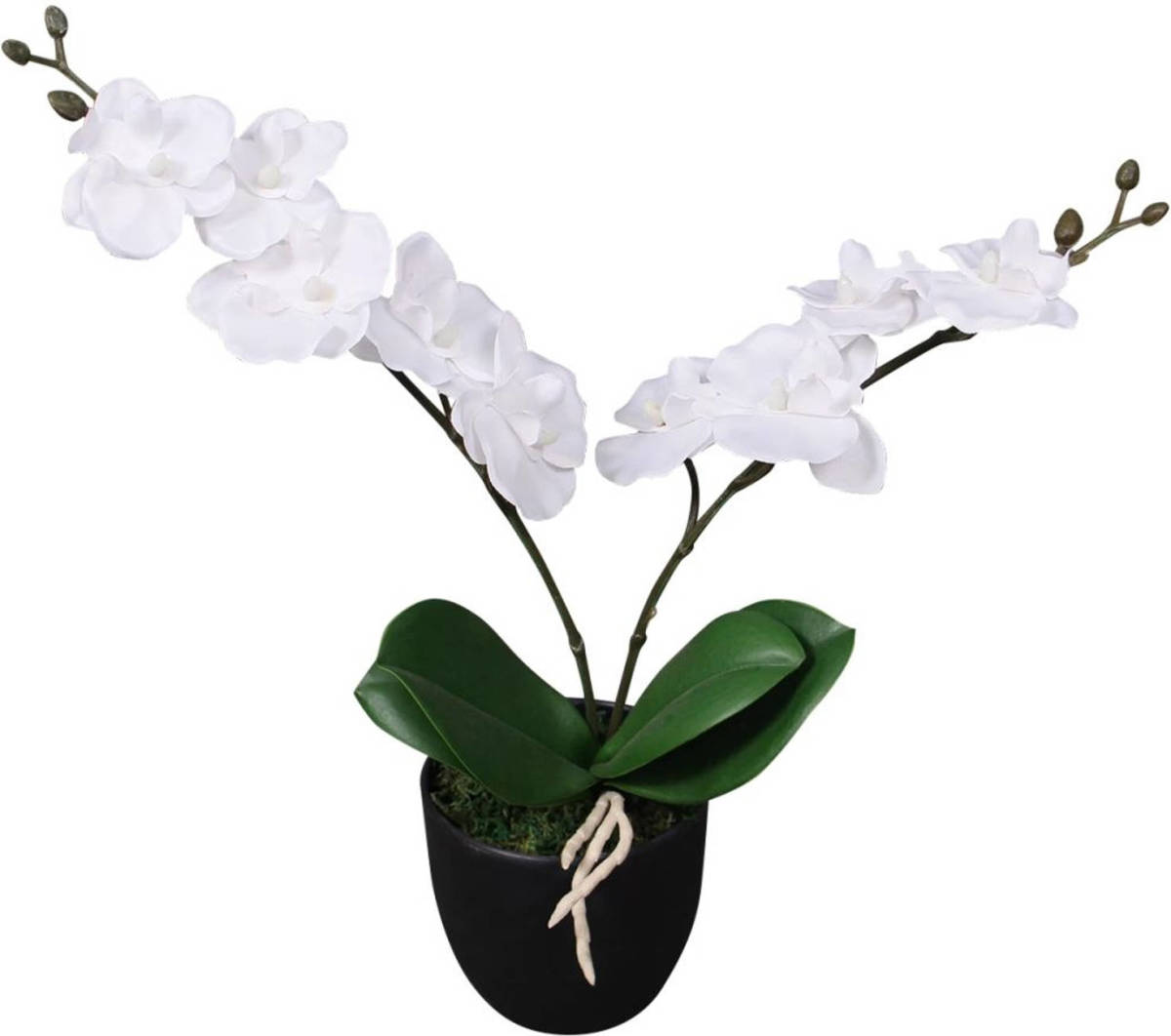 VidaXL Kunst Orchidee Plant Met Pot 30 Cm Wit