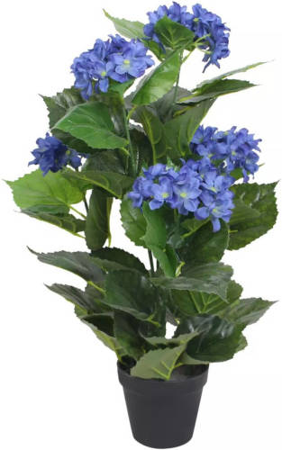 VidaXL Kunst Hortensia Plant Met Pot 60 Cm Blauw