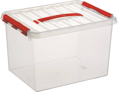 Sunware Q-line Opbergbox 22l Transparant Rood
