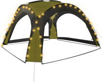 VidaXL Partytent Met Led En 4 Zijwanden 3,6x3,6x2,3 M Groen