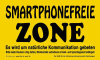 Kids At Work Bord Smartphone Free Zone Geel/zwart 25 Cm