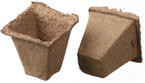 Nature 48x Turfpotjes/stekpotjes 6 Cm Biologisch Afbreekbaar - Stekpotjes
