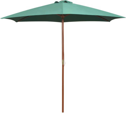 VidaXL Parasol 270x270 Cm Houten Paal Groen