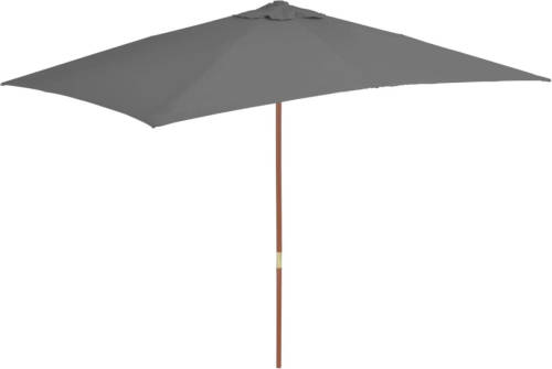 VidaXL Parasol Met Houten Paal 200x300 Cm Antraciet