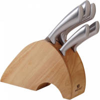 KINGHOFF 1151 Messenset - Messenblok Hout - Rvs - 6 Delig