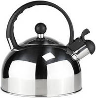 Alpina Rvs Fluitketel / Waterkoker 2,5 Liter Zilver/zwart - Fluitketels