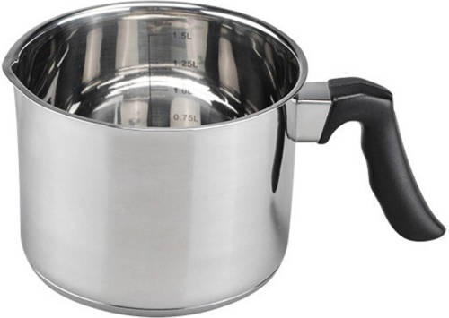 Cosy and Trendy Rvs Steelpan/sauspan/melkpan 16 X 7,5 Cm - Sauspannetje / Melkpannetje - Steelpannetje - Koken - Keukengerei