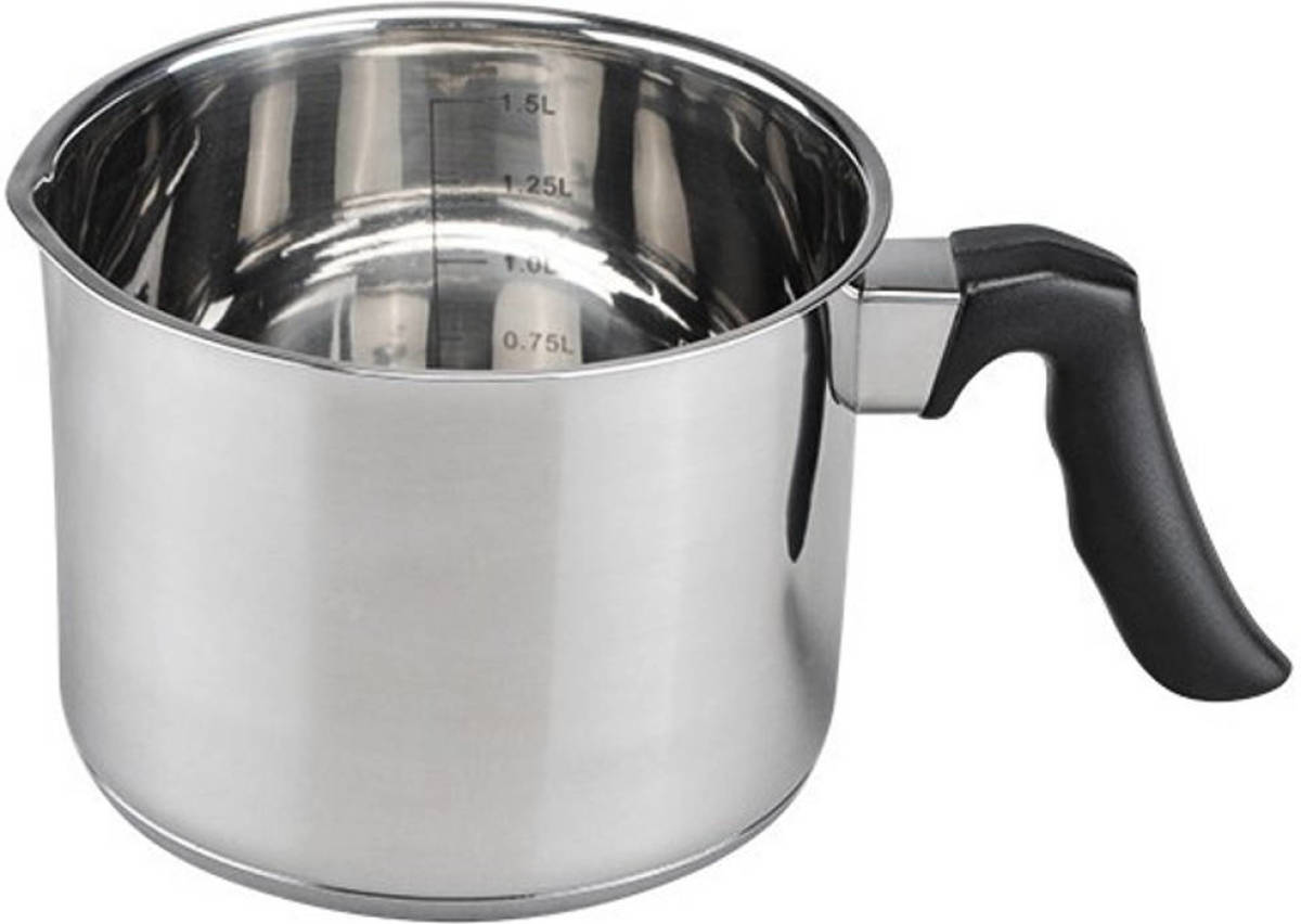 Cosy and Trendy Rvs Steelpan/sauspan/melkpan 16 X 7,5 Cm - Sauspannetje / Melkpannetje - Steelpannetje - Koken - Keukengerei