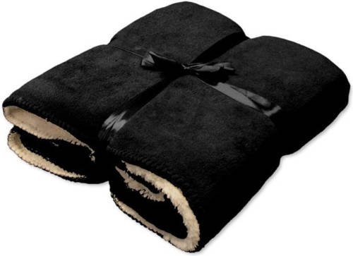 Unique Living Coby Fleece Plaid - Fleece Polyester - 130x160 Cm - Black